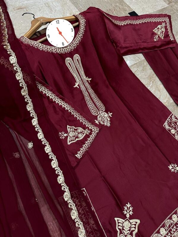 Embroidered Shirt & Dupatta 3-Piece - Image 2