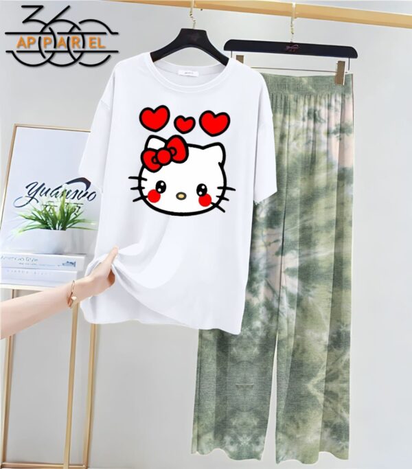 Women Printed Jersey Night Suits - Image 9