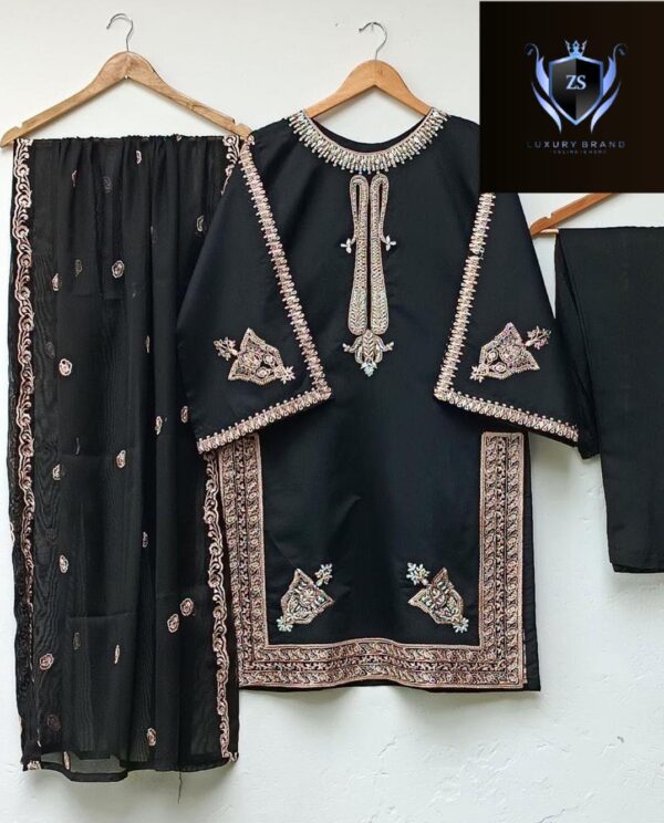 Embroidered Shirt & Dupatta 3-Piece - Image 4