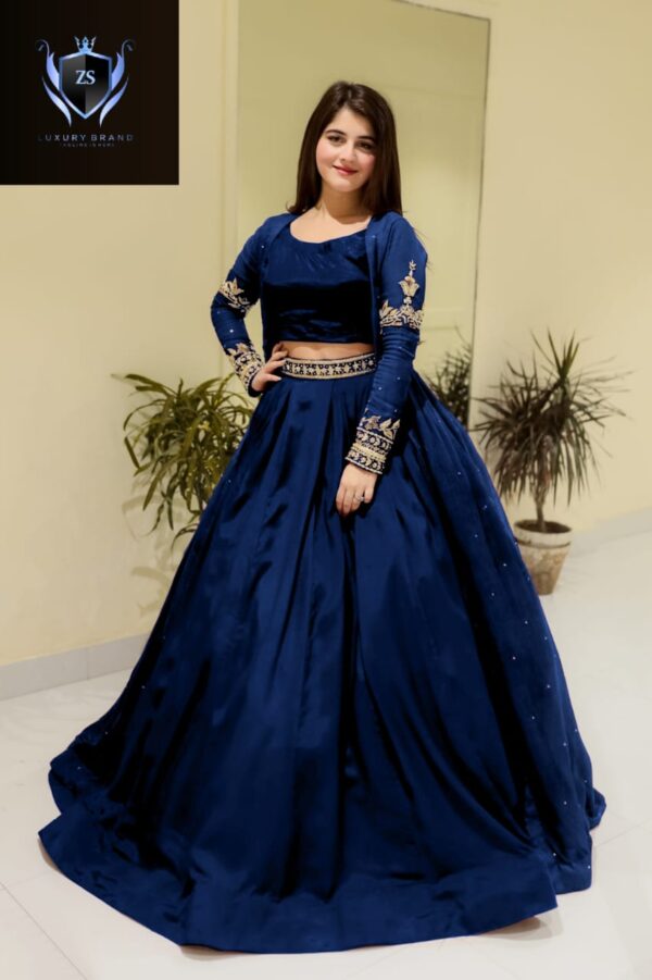 Embroidered Gown Witn Embroidery Belt - Image 5