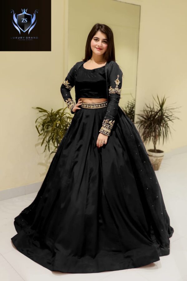 Embroidered Gown Witn Embroidery Belt - Image 4