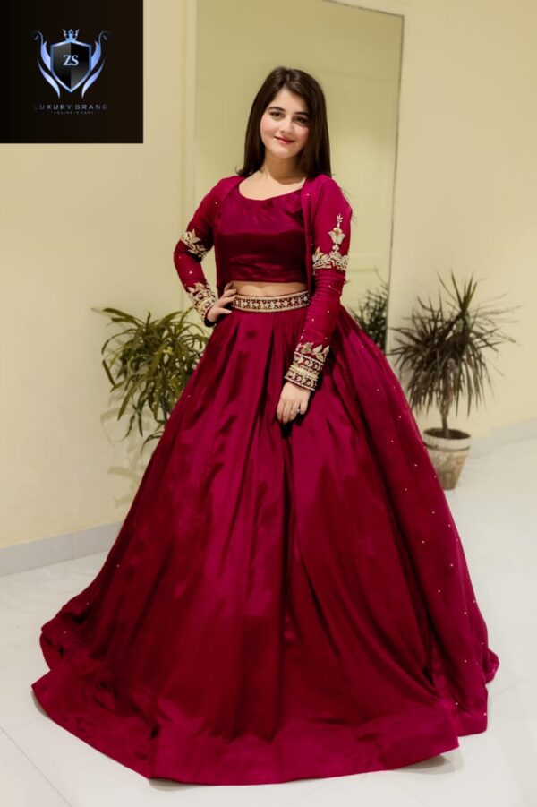 Embroidered Gown Witn Embroidery Belt