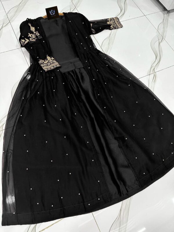 Embroidered Gown Witn Embroidery Belt - Image 6