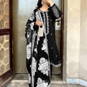 Allover Embroidered Dupatta With Emb Shirt And Trouser 3Pcs