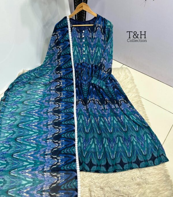 Chiffon Maxi With same dupata - Image 2