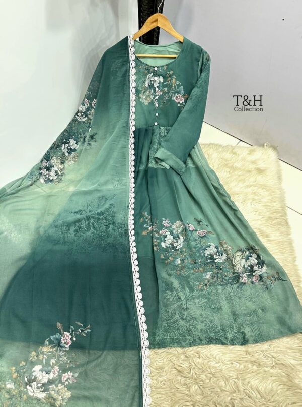 Chiffon Maxi With same dupata - Image 3
