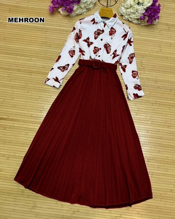 Butterfly Printed Shirt & Belt - Image 4