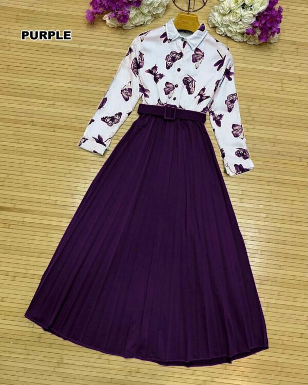Butterfly Printed Shirt & Belt